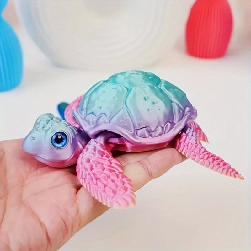 3D Printed Turtle Ornament Colorful Animal Home Decor