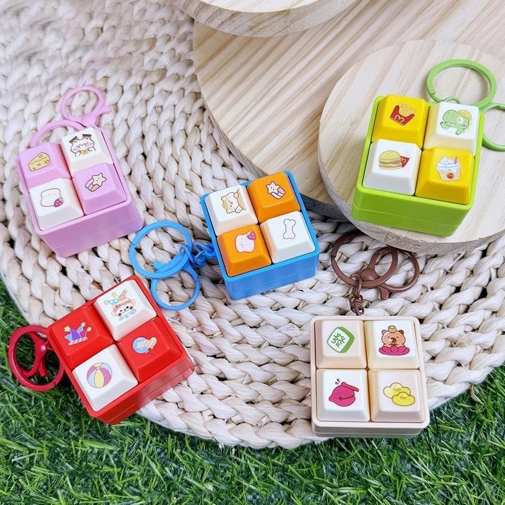 Capybara Fidget Keychain – Light-Up Keyboard Button Toy
