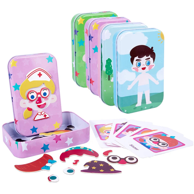 Magnetic Dress Up Puzzle – Wooden Character Matching Game