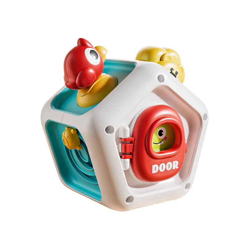 Montessori Busy Board Cube – Toddler Sensory Travel Toy