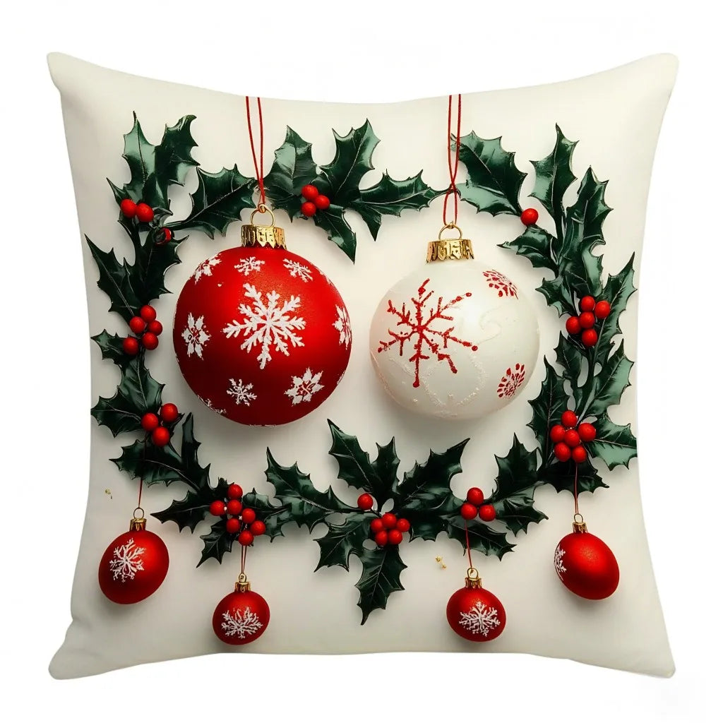 Christmas Pillow Cover 45x45cm Snowman Santa Throw Cushion Decor