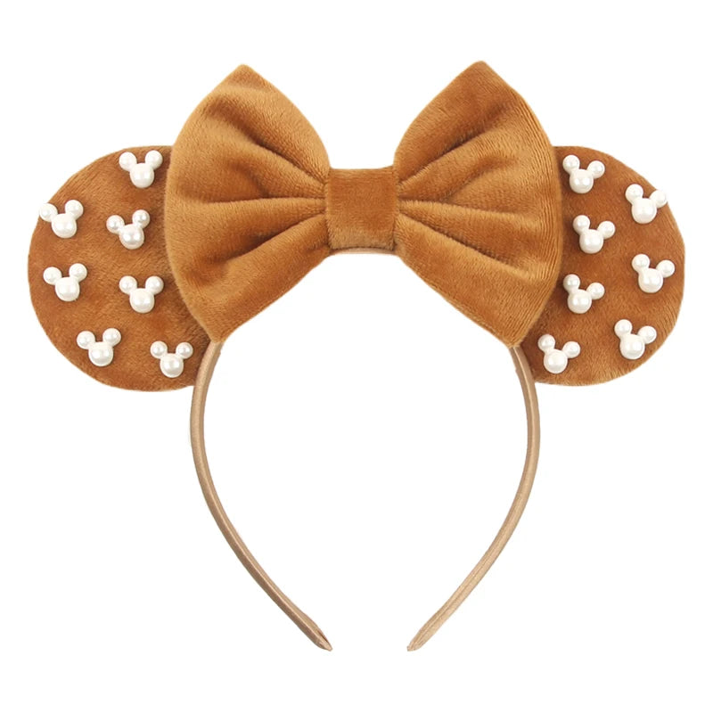 Mouse Ears Headband – Velvet Bow Hair Accessory