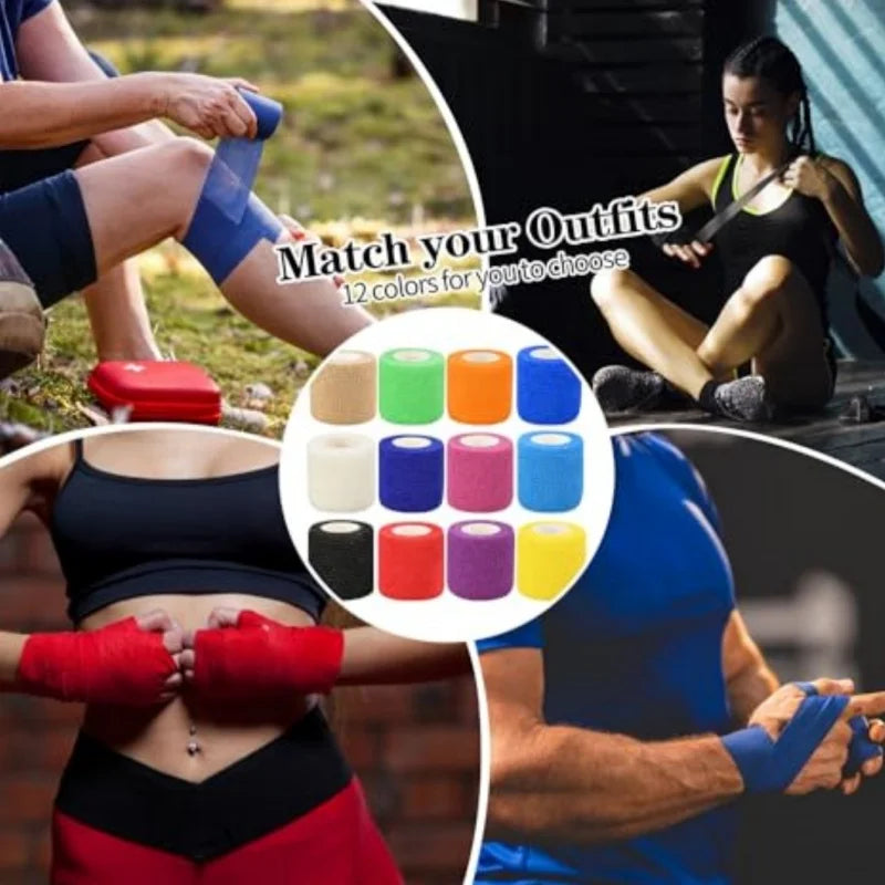 1Pcs 5cm Self-Adhesive Elastic Bandage - Sports Elastic Bandage, Pet Bandage, Protect Wrist, Ankle, Finger and Toe (Multi-Color)