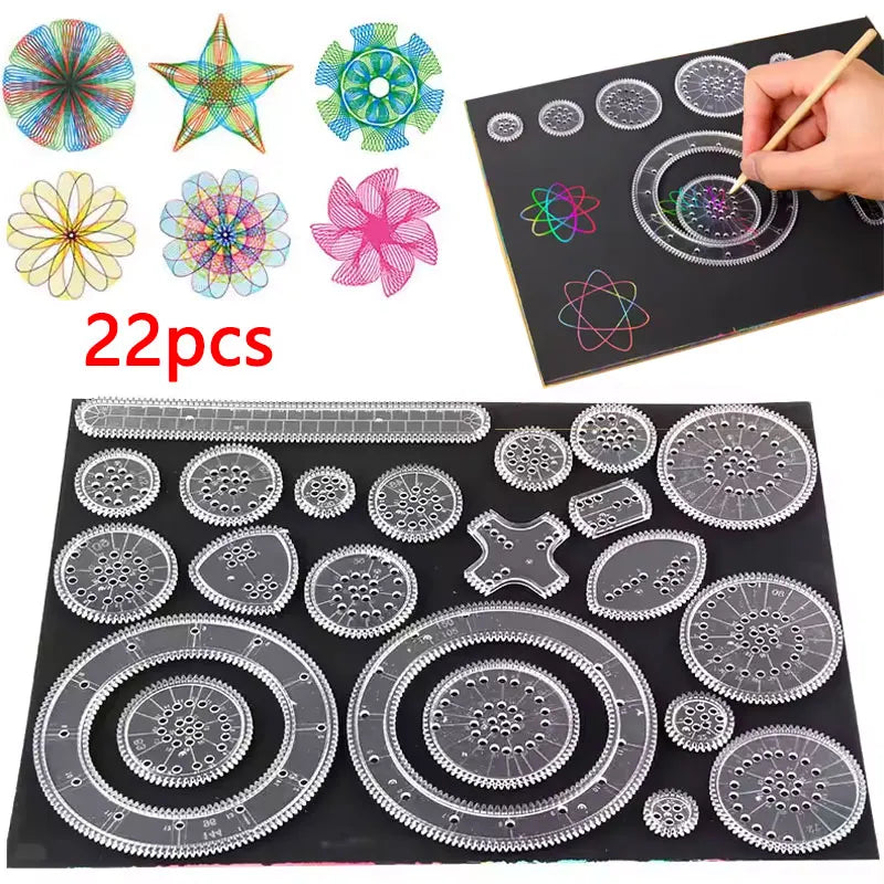 Spirograph Drawing Set for Kids – 22-Piece Geometric Art Kit