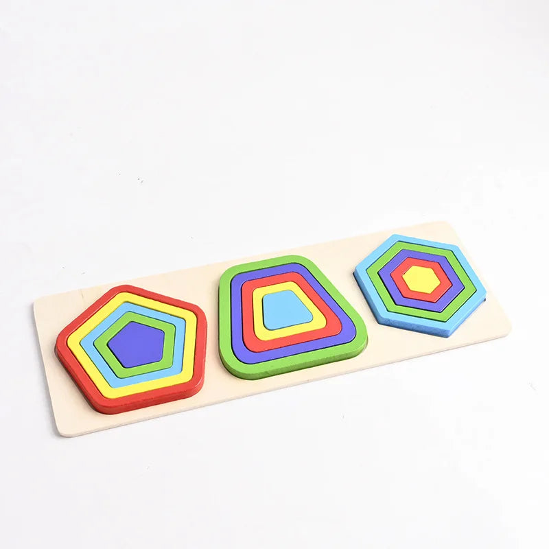 Wooden Shape Sorting Toy – Montessori Blocks & Puzzle