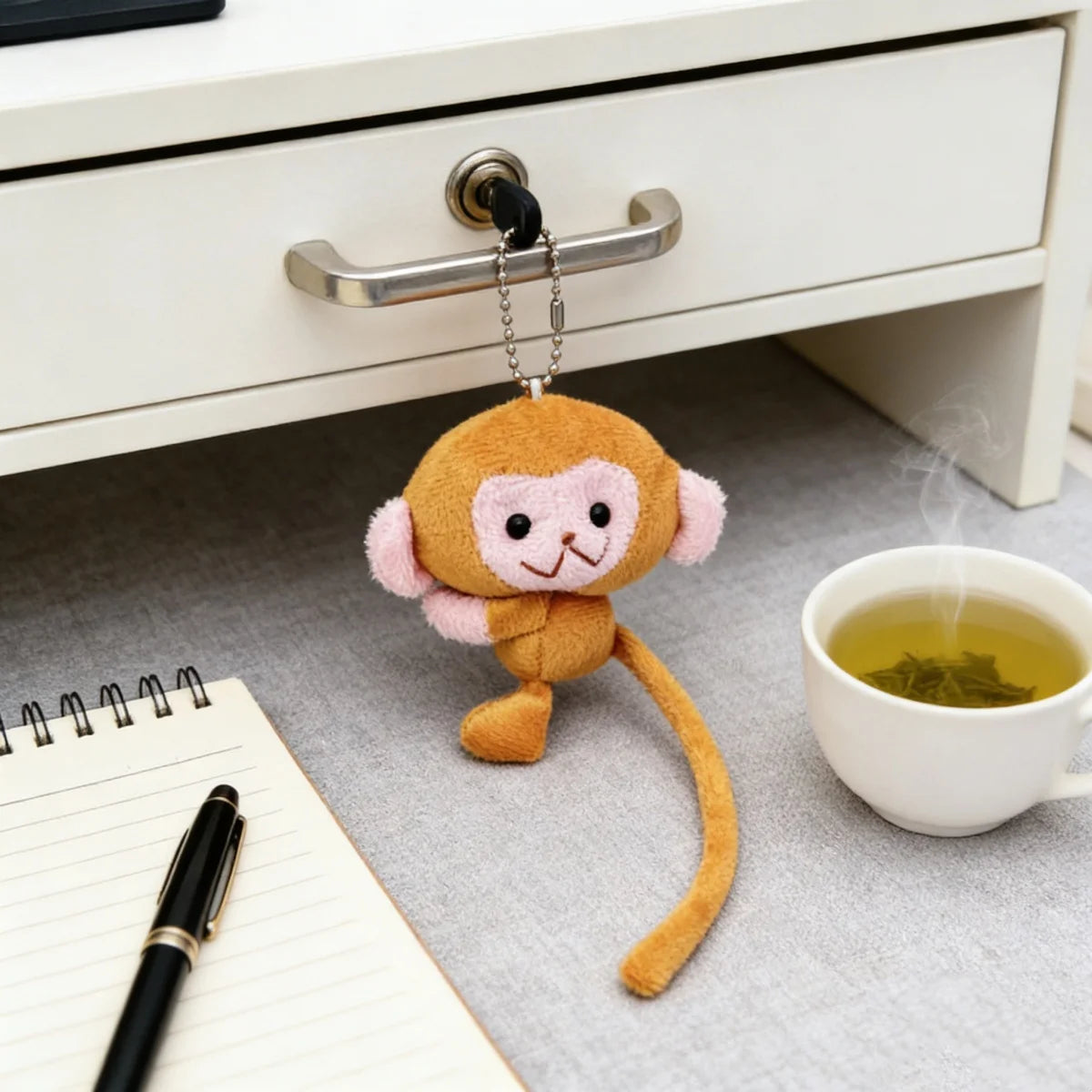 Monkey Plush Keychain – Long-Tailed Animal Backpack Charm