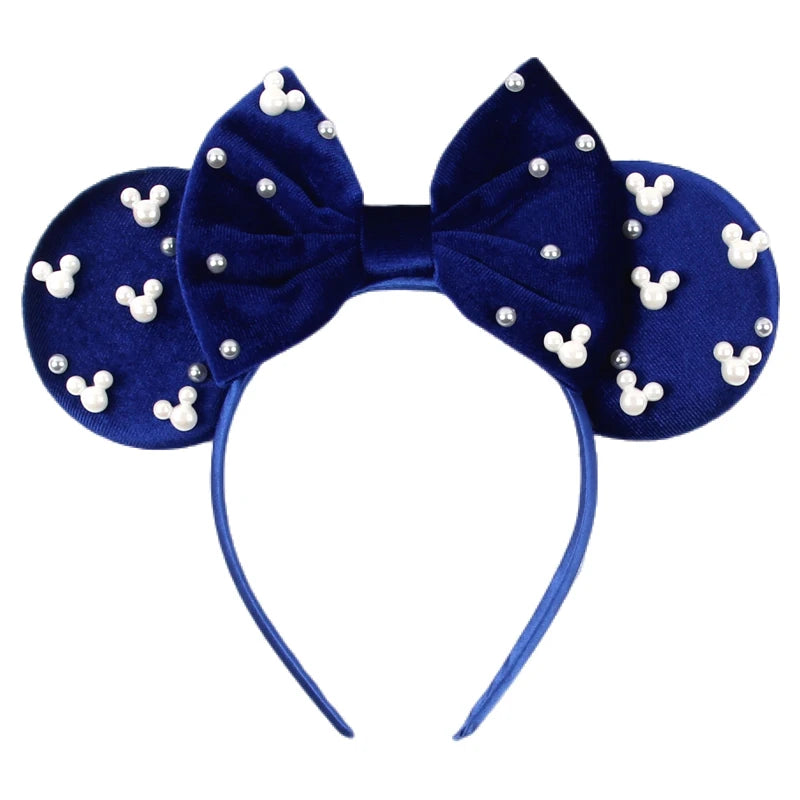 Mouse Ears Headband – Velvet Bow Hair Accessory