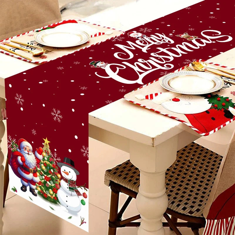 Christmas Table Runner Merry Christmas Holiday Table Decor 180x35cm