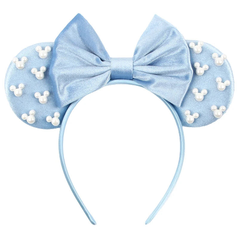 Mouse Ears Headband – Velvet Bow Hair Accessory