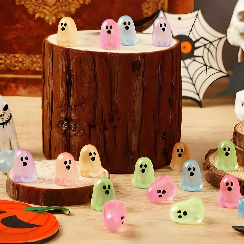 Mini Resin Ghost Figurines for Halloween Décor, 5 or 10 Pack