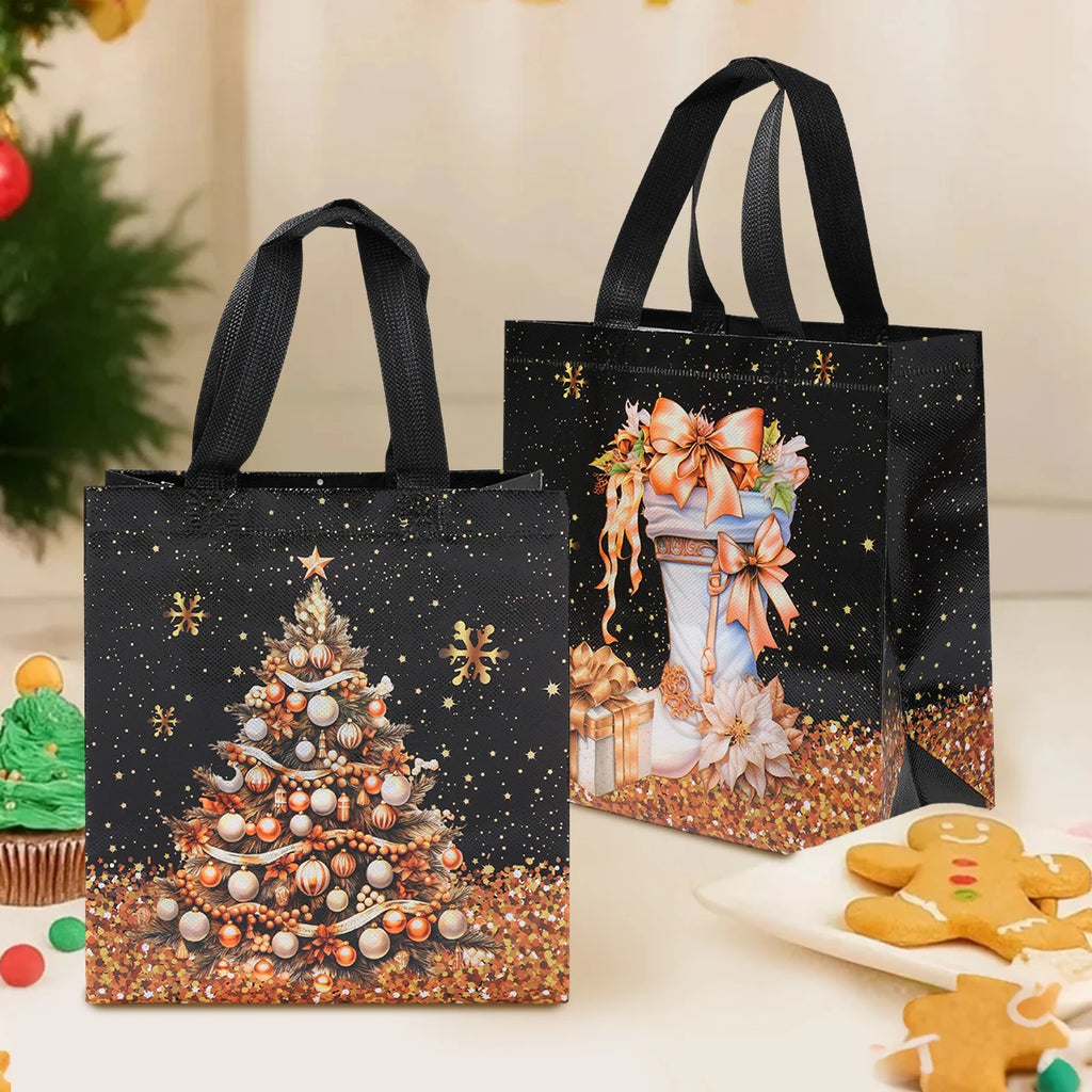 Christmas Gift Bags 4 Pcs Santa Holiday Party Favor Bags