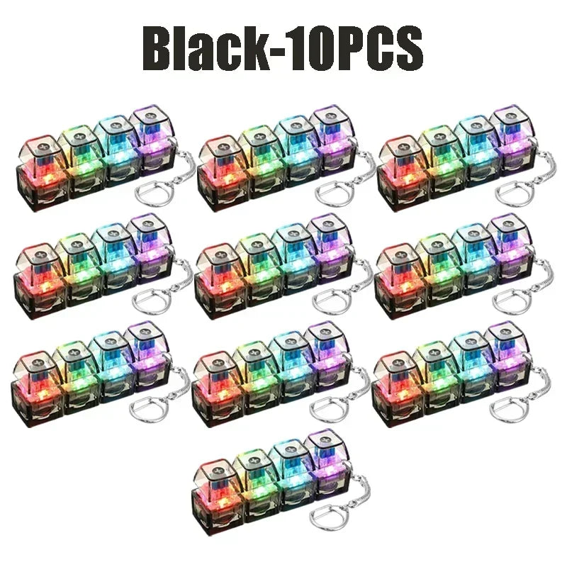 Light Up Keyboard Keychain Clickable Button LED Fidget Toy
