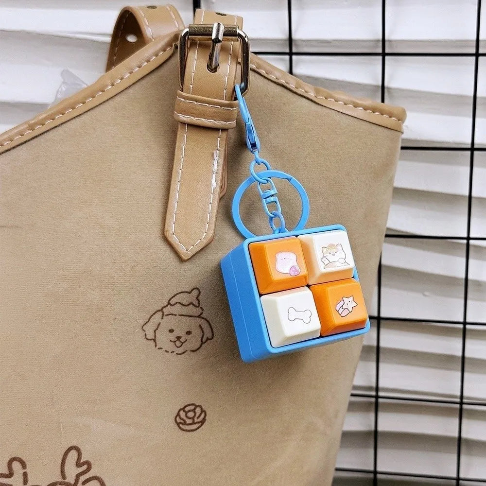 Capybara Fidget Keychain – Light-Up Keyboard Button Toy