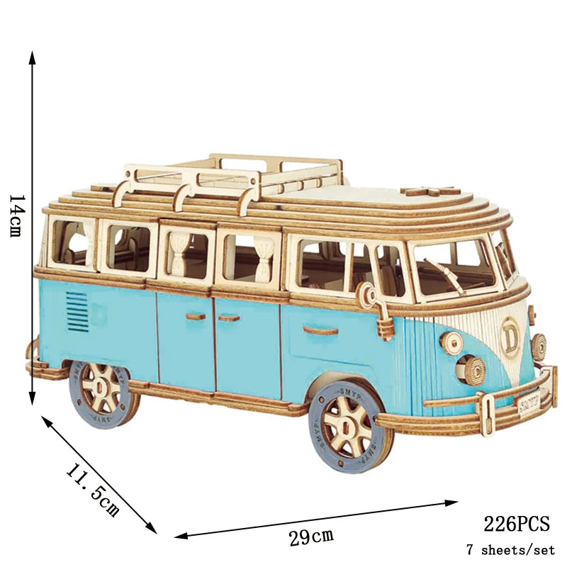3D Wooden Puzzle DIY Vehicle Model Building Kit