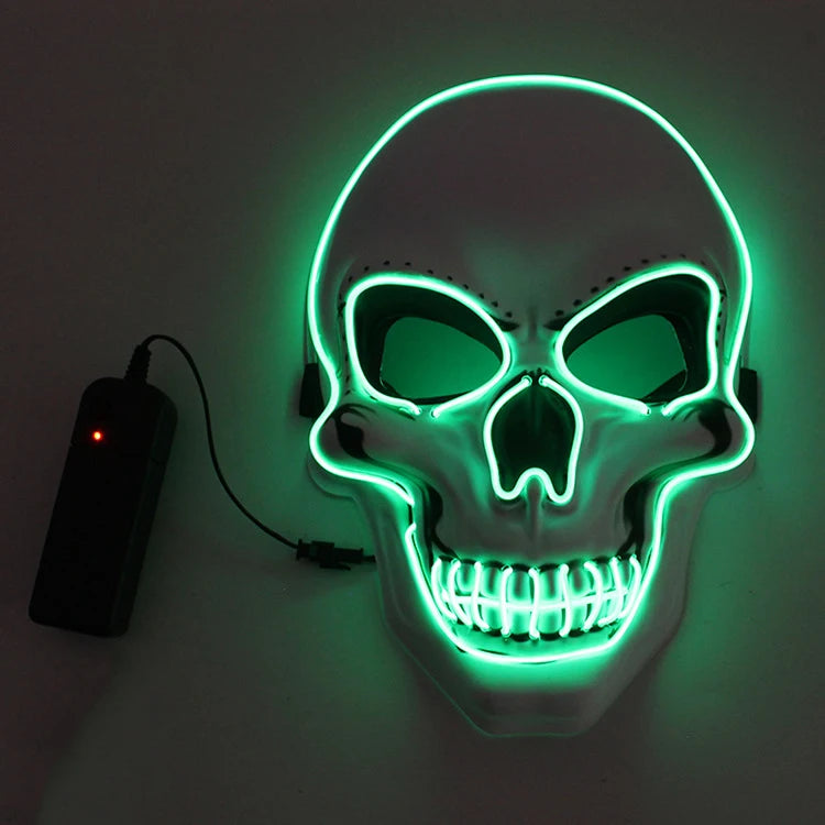 LED Skull Mask – Glowing Halloween Horror Costume