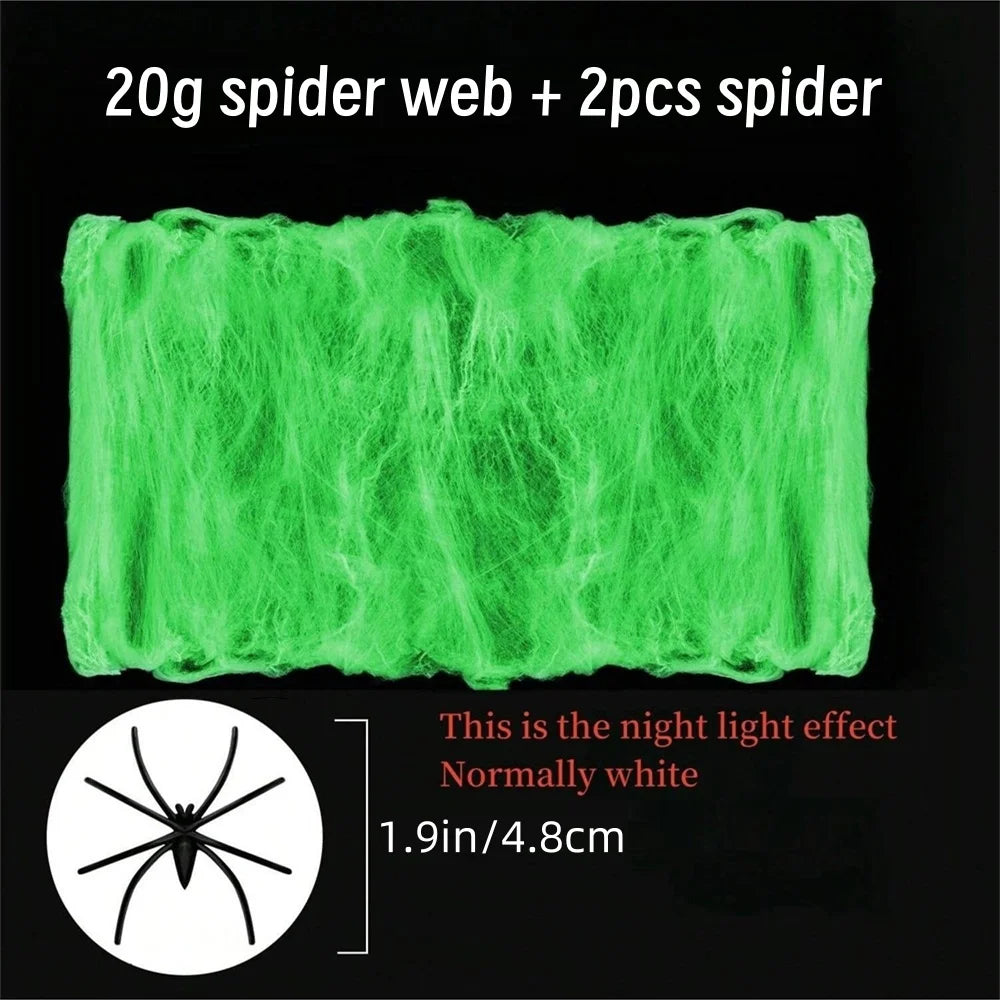 Glow-in-the-Dark Halloween Spider Web Decoration