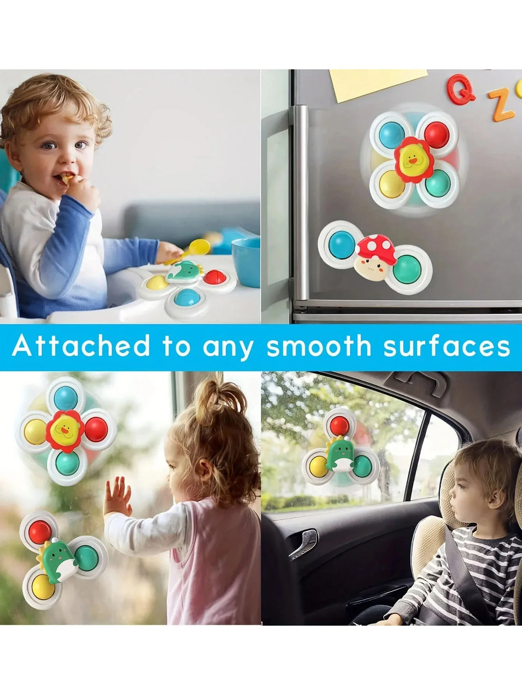 Baby Bath Spinning Toys – 3-Piece Suction Cup Set