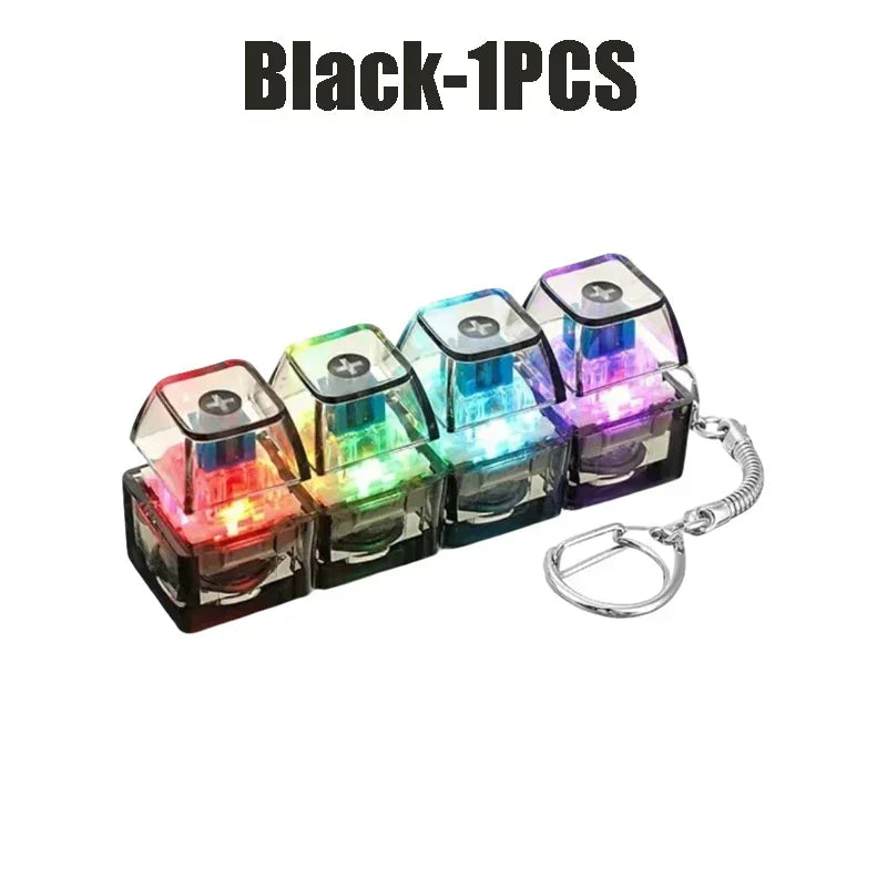 Light Up Keyboard Keychain Clickable Button LED Fidget Toy