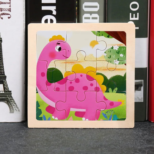 Wooden Animal Tangram Puzzle – 3D Cartoon Jigsaw