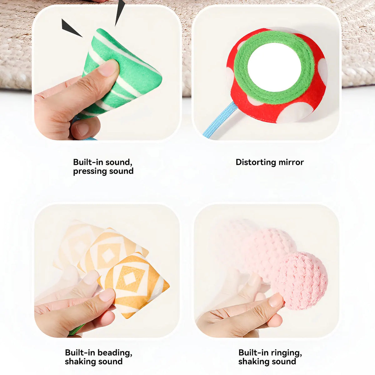 Baby Crib Hanging Toy – Cartoon Sensory Pendant