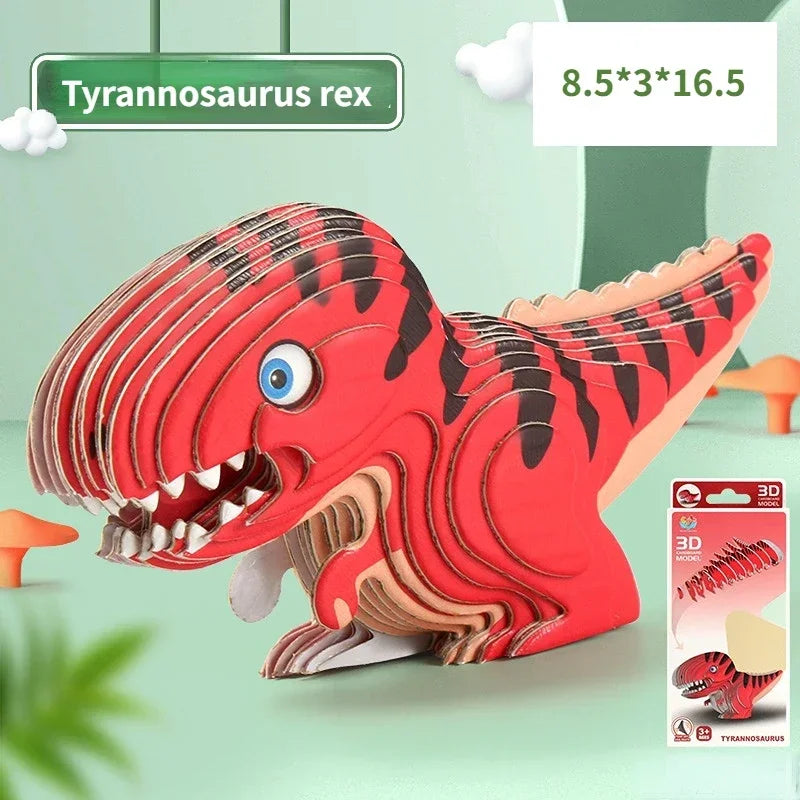 3D Dinosaur Puzzle Paper Model Educational Toy for Kids