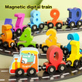 Wooden Magnetic Number Train Toy for Preschool Learning