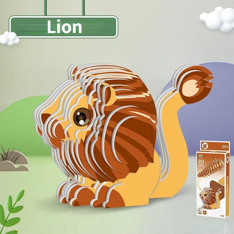 3D Dinosaur Puzzle Paper Model Educational Toy for Kids