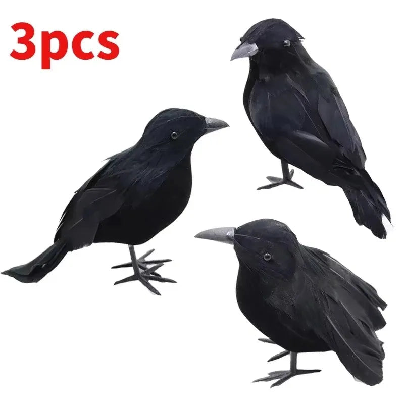 Realistic Halloween Crows – Set of 6 Decorations