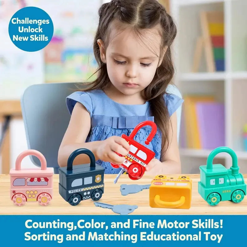 Car Lock Puzzle Toy – Educational Matching Game with Keys