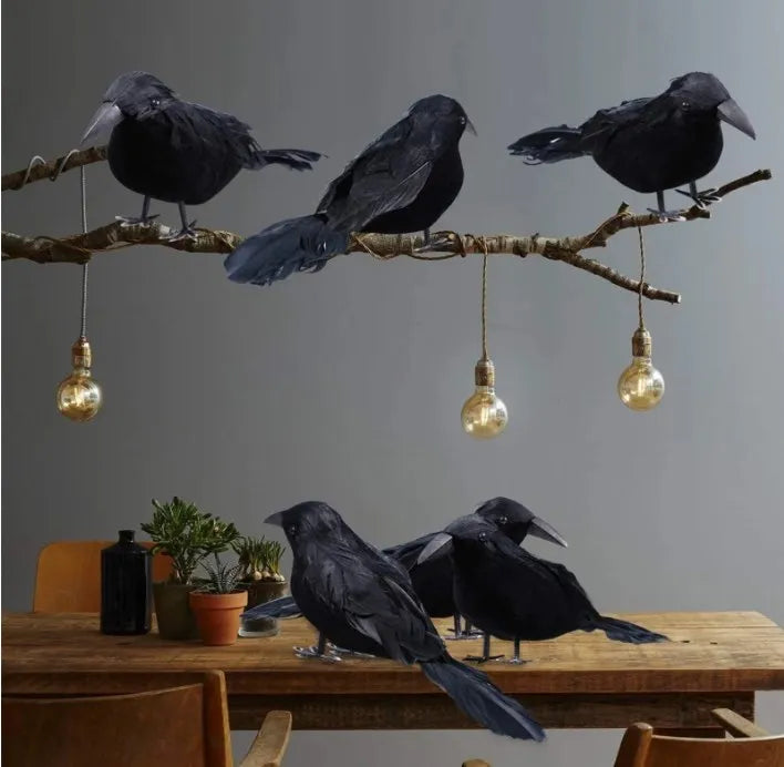Realistic Halloween Crows – Set of 6 Decorations