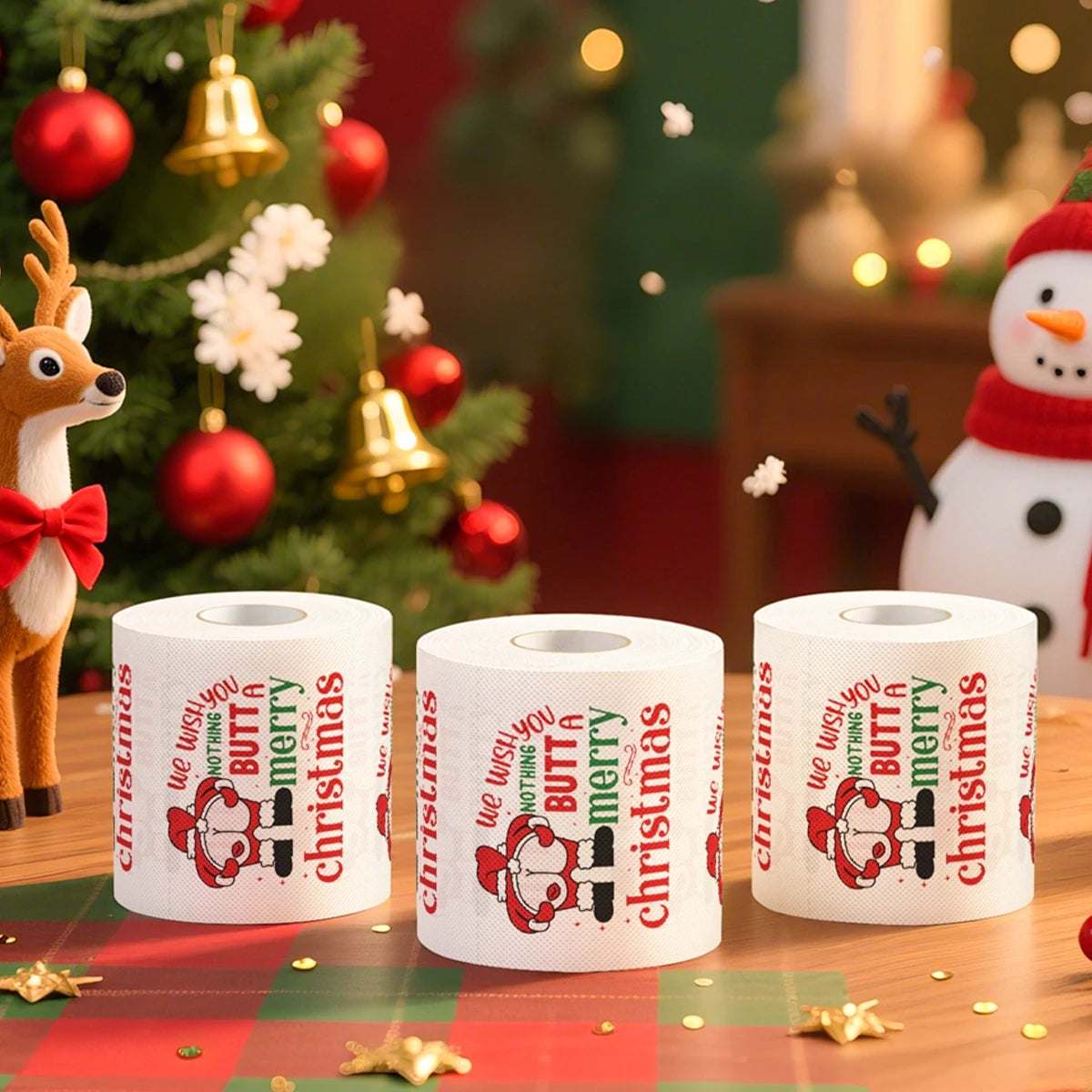 Christmas Toilet Paper Holiday Bathroom Decoration