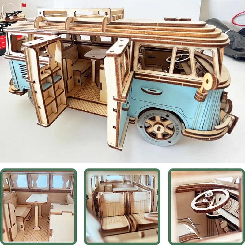 3D Wooden Puzzle DIY Vehicle Model Building Kit