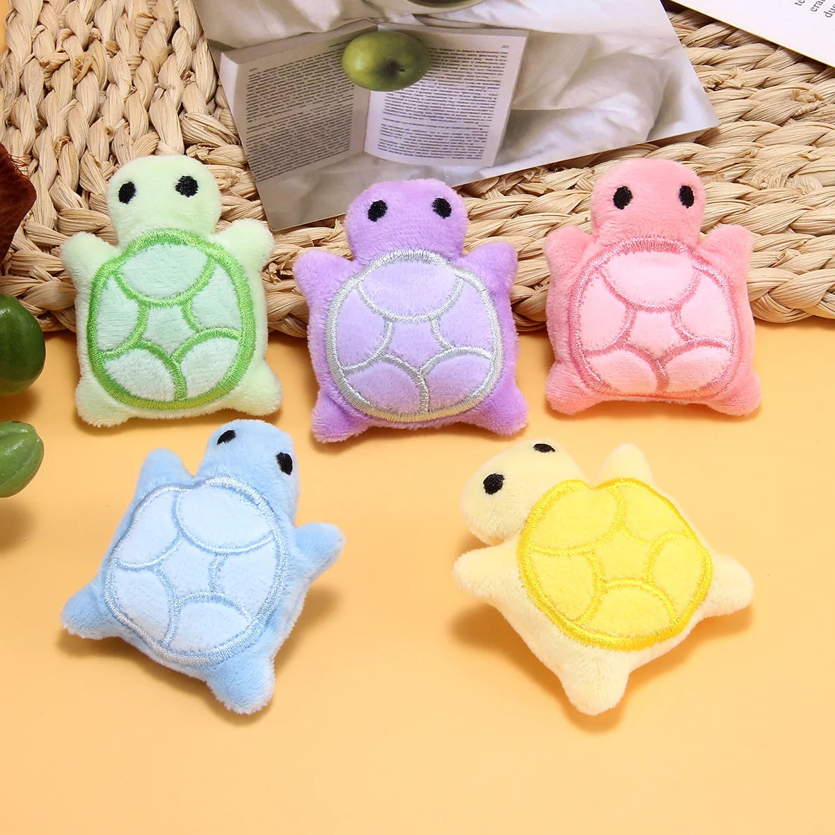 Mini Turtle Plush Dog Toy with Squeaker, 10cm