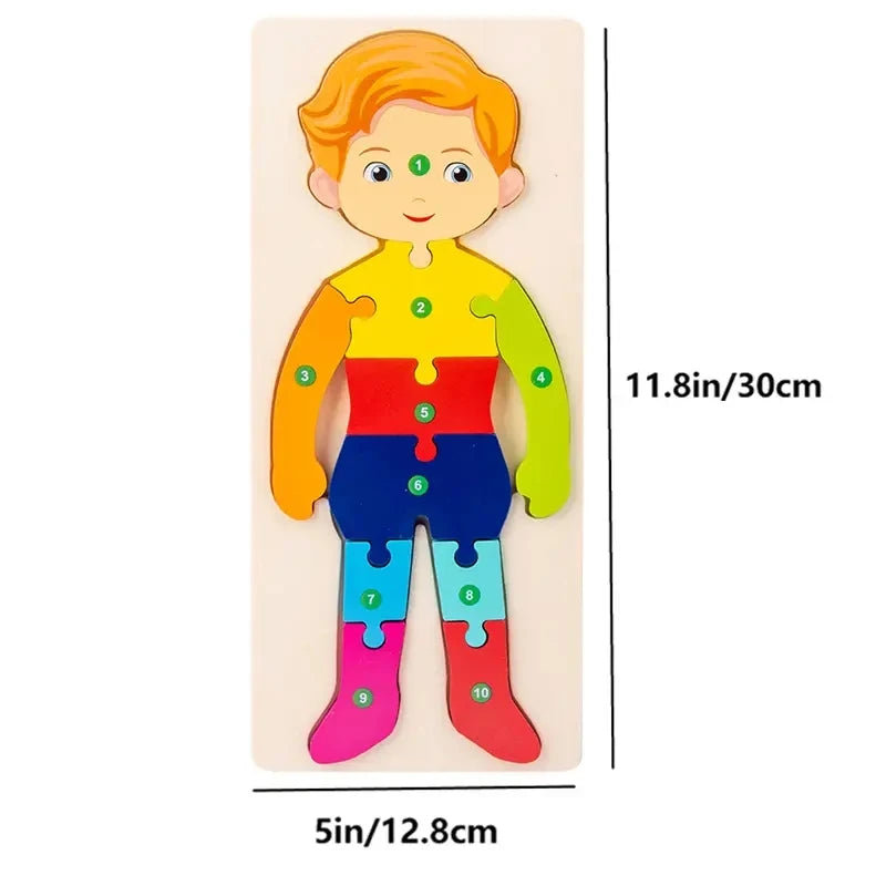 Wooden Kids Puzzle Animal Dinosaur Traffic Jigsaw Toy