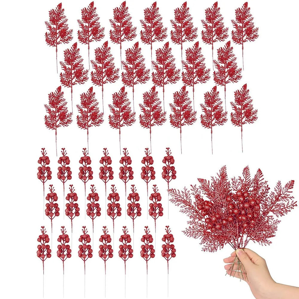 Christmas Berry Ornaments Artificial Bouquet Tree Decorations 12 Pcs