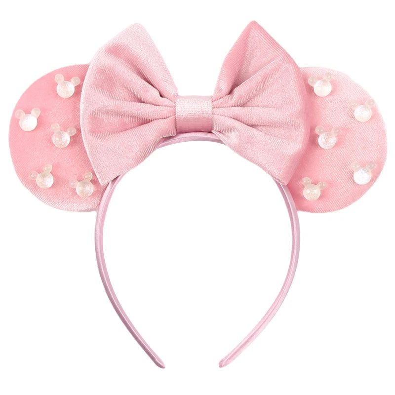 Mouse Ears Headband – Velvet Bow Hair Accessory