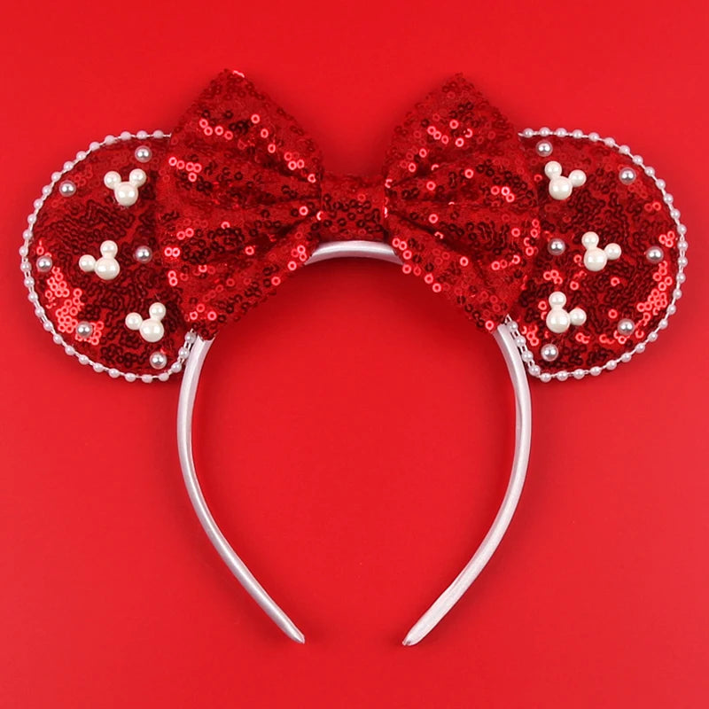 Mouse Ears Headband – Velvet Bow Hair Accessory