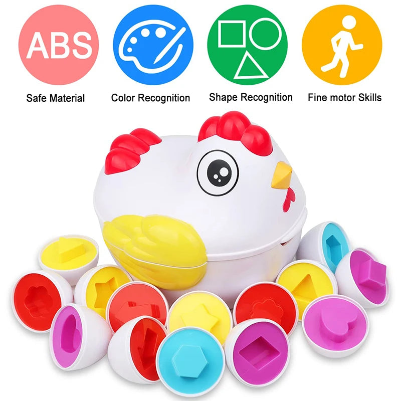 Color Matching Eggs Toy – 12-Piece Montessori Sorting Set