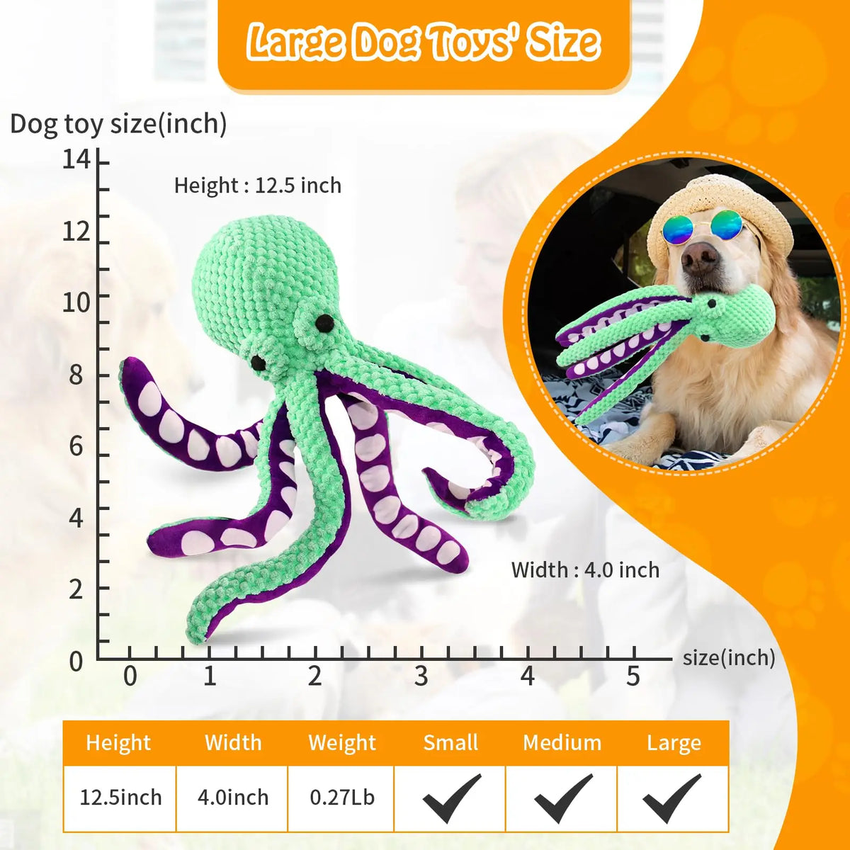 Squeaky Octopus Plush Dog Toys – 4-Pack Interactive Pet Set