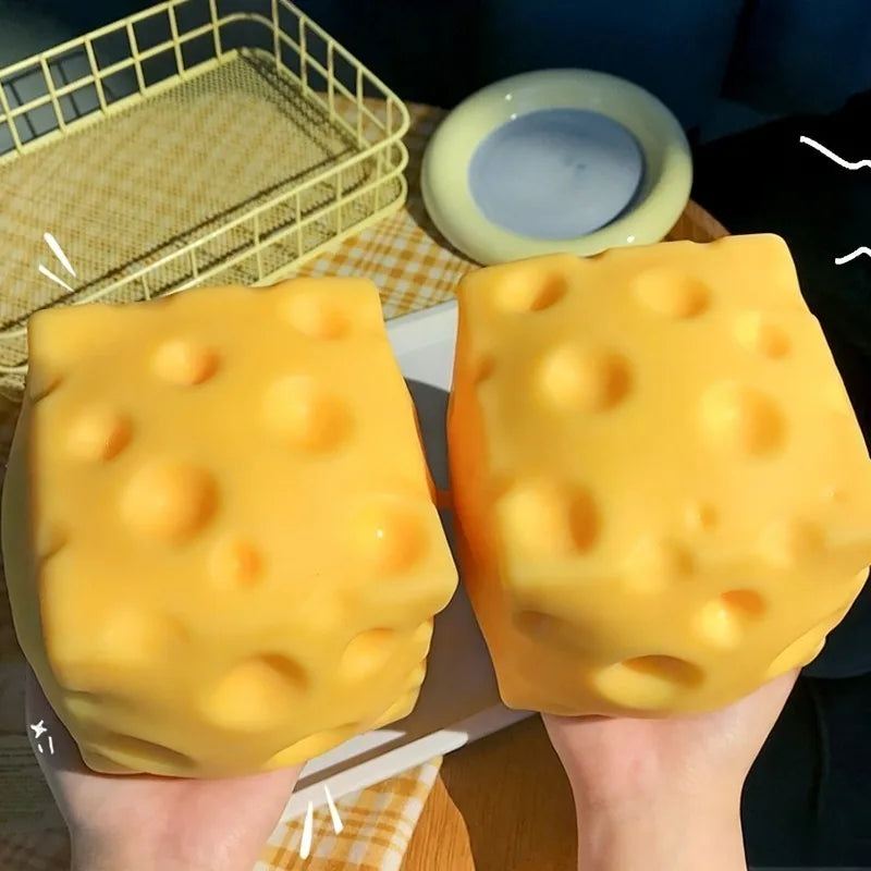 Giant Cheese Squishy Fidget Toy – Extra Large Slow-Rising