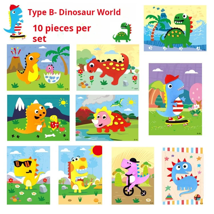 3D EVA Foam Stickers for Kids – 10-Piece DIY Craft Kit