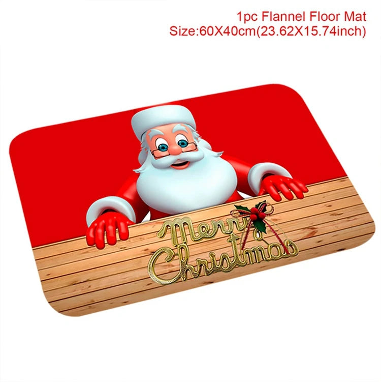 Christmas Door Mat Santa Claus Merry Christmas Home Decor