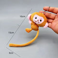 Monkey Plush Keychain – Long-Tailed Animal Backpack Charm