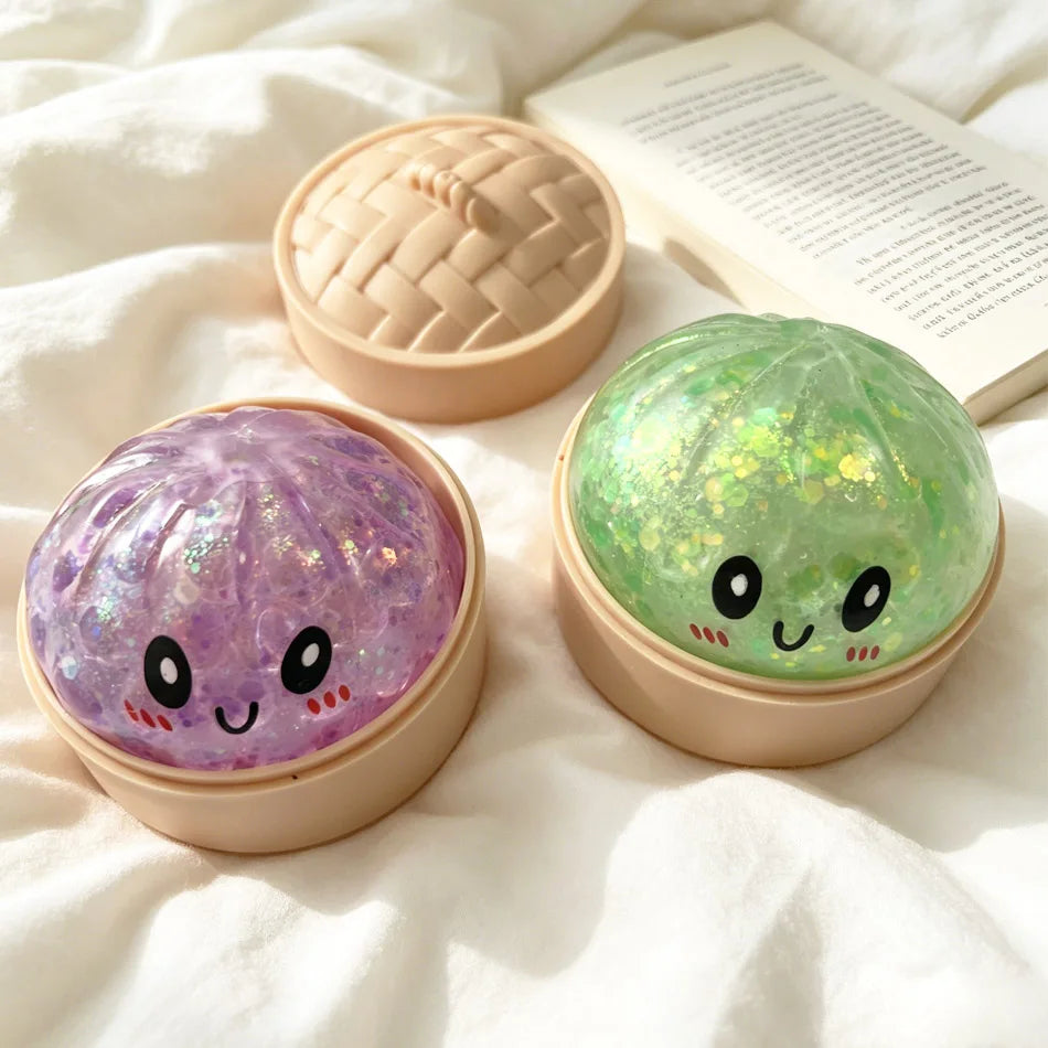 Glitter Dumpling Squishy Toy Colorful Rebound Fidget