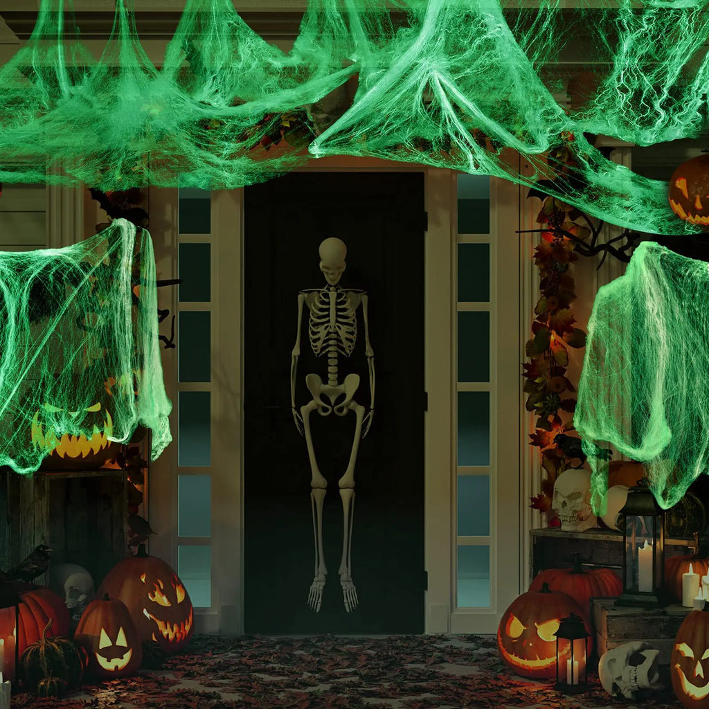 Glow-in-the-Dark Halloween Spider Web Decoration
