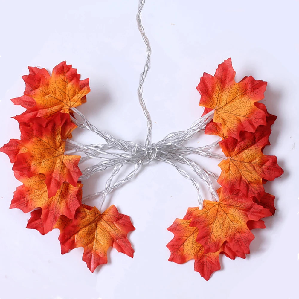 Halloween Maple Leaf String Lights for Fall & Thanksgiving Decor