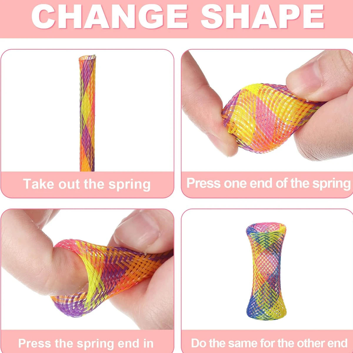 Cat Folding Spring Shape Colorful Toy Interactive Tear Stick Stuff for Cats Toys Pets Accessories Pet Catlove Kitten Things Home