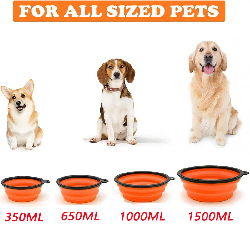 Collapsible Silicone Pet Travel Bowl for Dogs and Cats