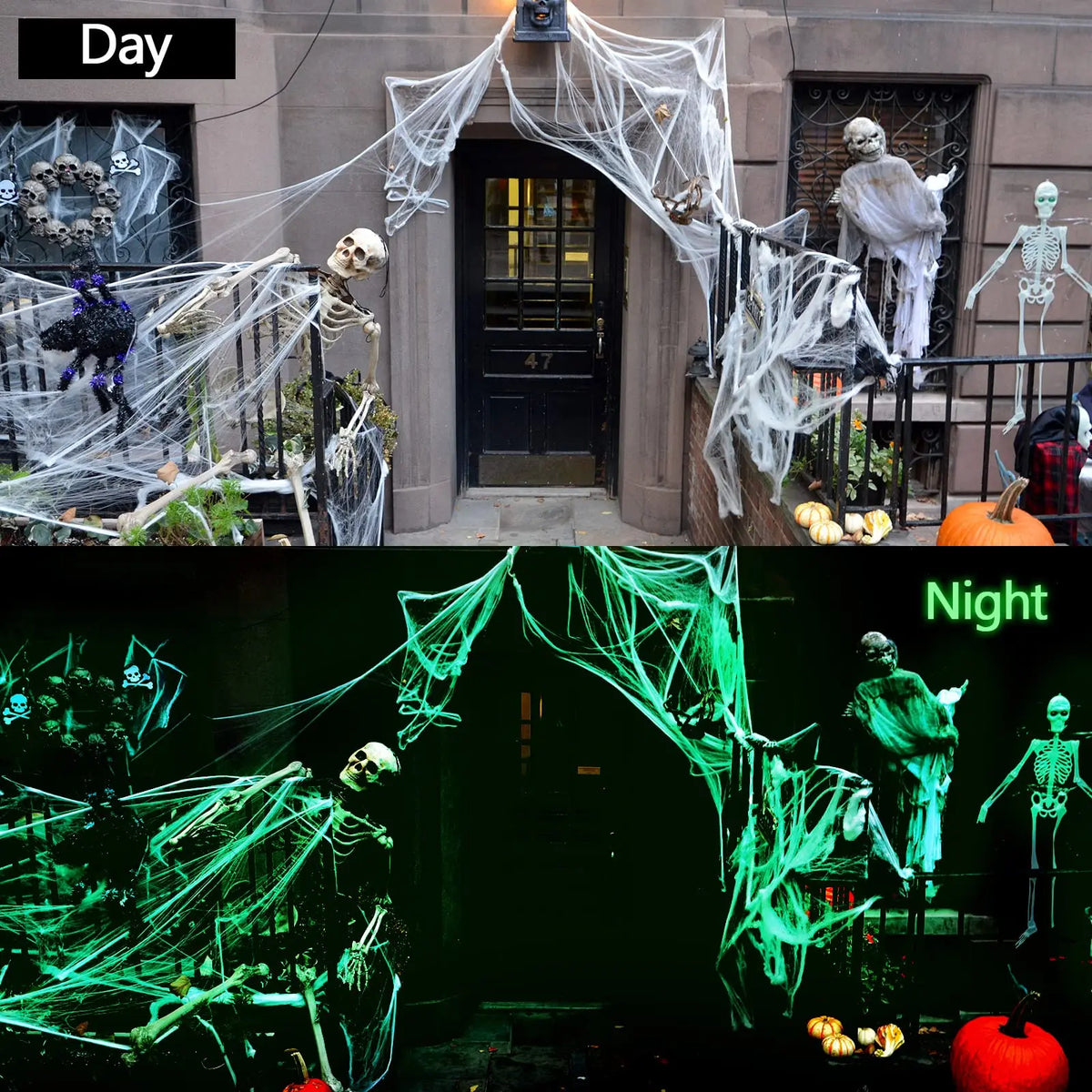 Glow-in-the-Dark Halloween Spider Web Decoration