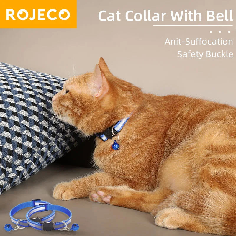 Reflective Cat Collar with Bell – Adjustable Safety Collar